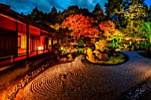 Manshuin temple at night in Kyoto, japan