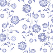 DOUBLE FLOWER MAUVE SOLID WHOLE PLANT REPEAT, ON WHITE BACKGROUND, (GRAPHIC ART)