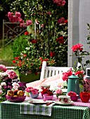 COLOURFUL BALCONY TABLE WITH ROSES