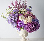 FORMAL FLOWER BOUQUET WITH HYDRANGEA, ROSES, DAHLIAS AND PHLOX