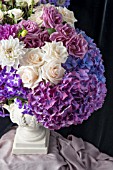FORMAL FLOWER BOUQUET WITH HYDRANGEA, ROSES, DAHLIAS AND PHLOX