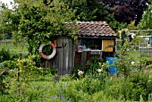 SHED IN COUNTRY GARDEN