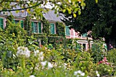 CLAUDE MONETS HOUSE SEEN FROM THE GARDEN AT GIVERNY,  FRANCE,  AUGUST