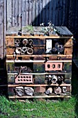INSECT HOME MADE FROM PALLETTS AND RECYCLED AND RECLAIMED MATERIALS,  ORGANIC