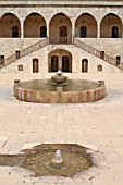 TRADITIONAL FOUNTAINS AND BASINS IN COURTYARD OF BEIT ED DINE PALACE, LEBANON