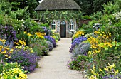 BLUE AND YELLOW HERBACEOUS BORDER